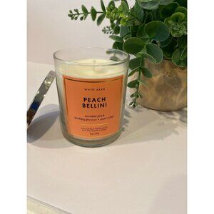 Bath & Body Works White Barn “Peach Bellini” New Single Wick Candle